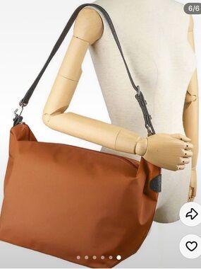 Longchamp Cognac Hobo Bag with Dark Brown Strap
